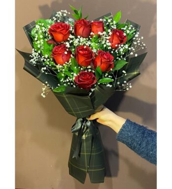 8'li Kırmızı Gül Buketi